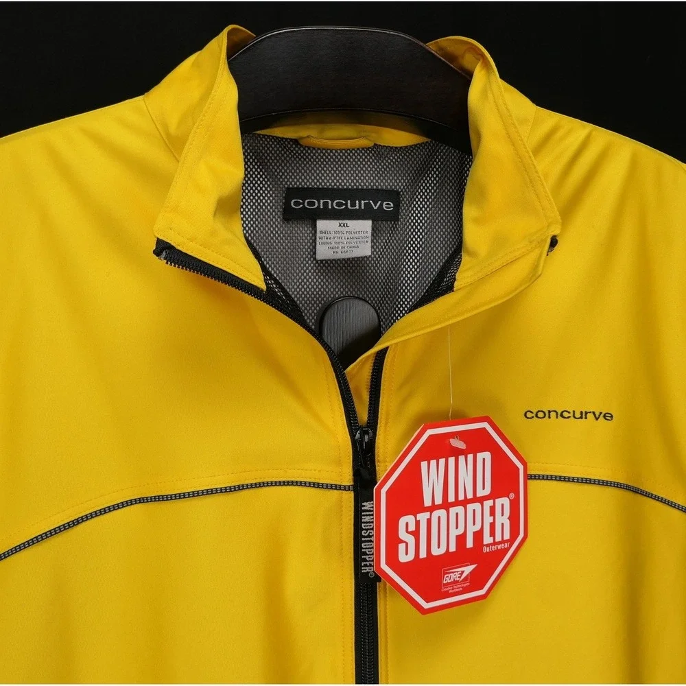 Concurve 2XL Cycling Vest Gore Windstopper Hi-Vis Yellow Full Zip Breathable Men